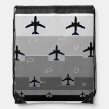 Mochila de cuerda de dibujo en gris