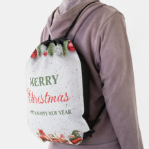 Mochila de Drawstring Día de los Navidades moderno