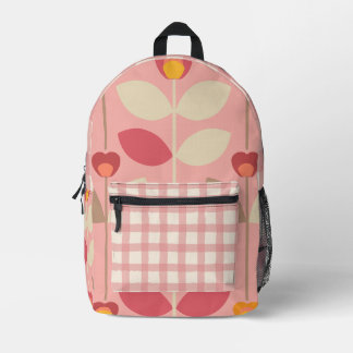Mochila de flor rosa retro