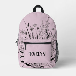 Mochila de Flor Silvestre personalizada Rosa Polvo