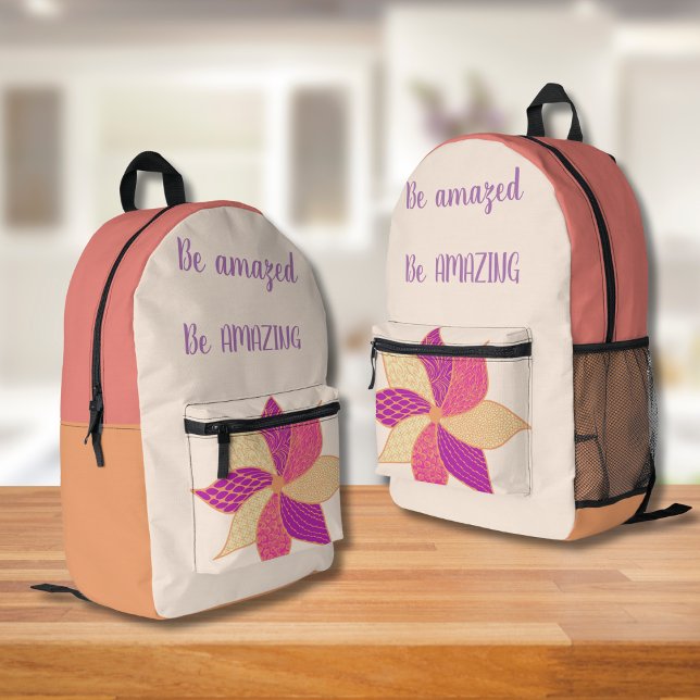 Mochila de flores bohemias Happy (Subido por el creador)