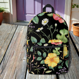 Mochila de flores silvestres de dibujos animados d