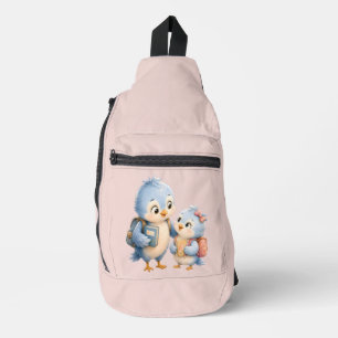 Mochila De Hombro Hermano Pajarito Azul Linda