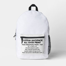 Mochila de impresión personalizada en todo el pers
