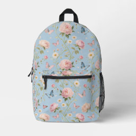 Mochila de mariposa floral con peonies