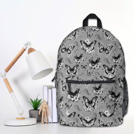 Mochila de mariposa gris