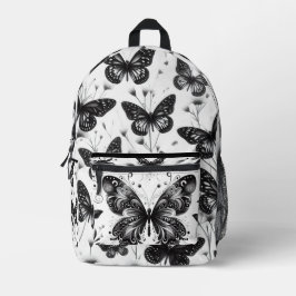 Mochila de mariposa negra y blanca