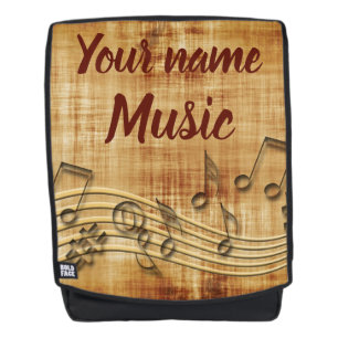 Mochila de música con cara en negrita personalizab
