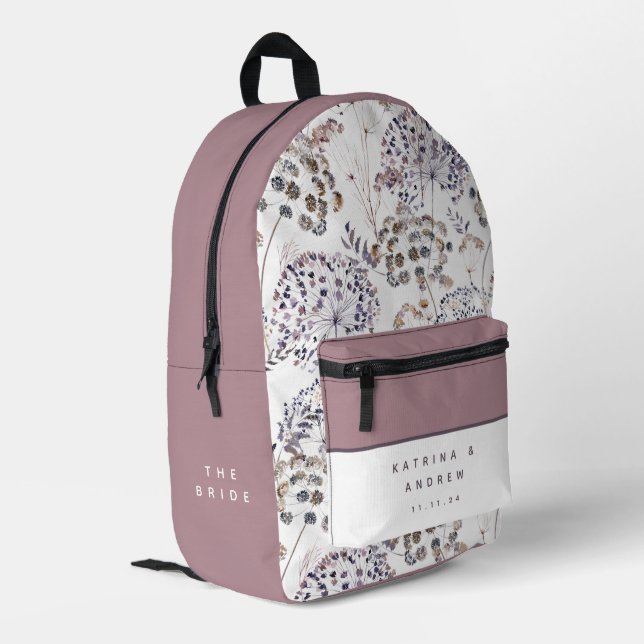 Mochila de novia floral acuarela boho (Esquina izquierda trasera)