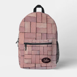 Mochila de patrón de ladrillo con nombre