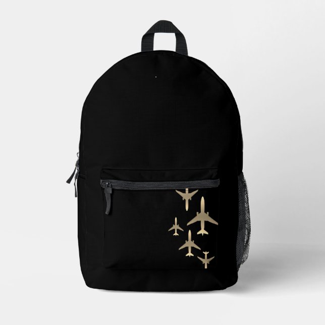 Mochila de patrón oro Jet | Regalo piloto (Anverso)