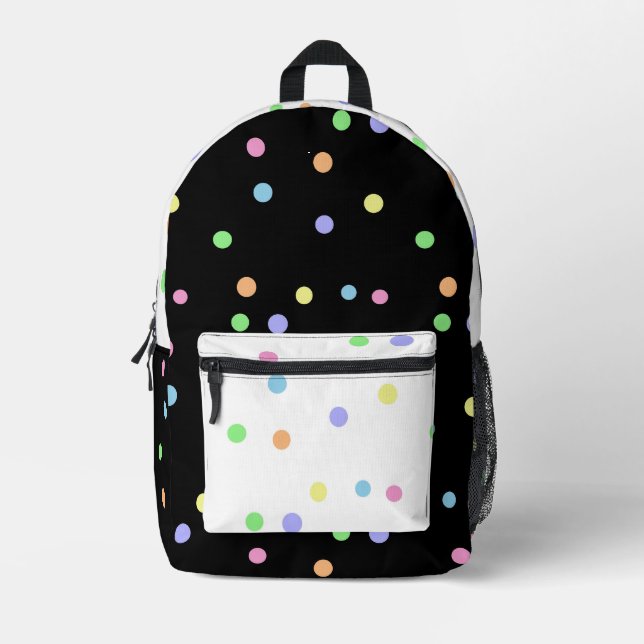 Mochila de puntos de polka del Pastel brillante (Anverso)