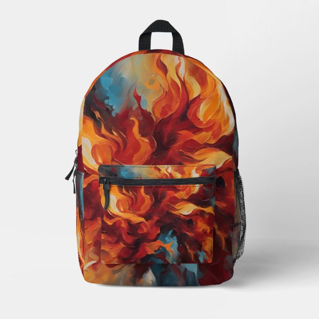 Mochila de resumen de llamas apasionadas (Anverso)