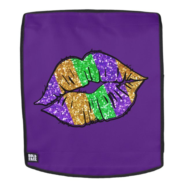 Mochila del beso de Mardi Gras #2 cara (Cara extraíble)