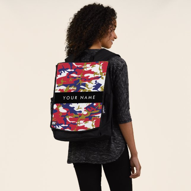 Mochila Día de la Independencia Camuflaje Su nombre Person (Puesto)