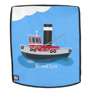 Mochila Dibujo animado de barco pesquero de arrastre lindo