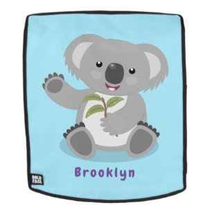 Mochila Dibujo de ilustración de koala lindo y feliz salud