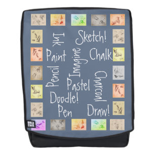 Mochila Dibujo divertido, pintura, bosquejo de estudios an