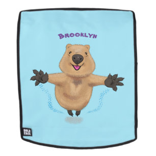 Mochila Diseño de personalizados de quokka saltando feliz