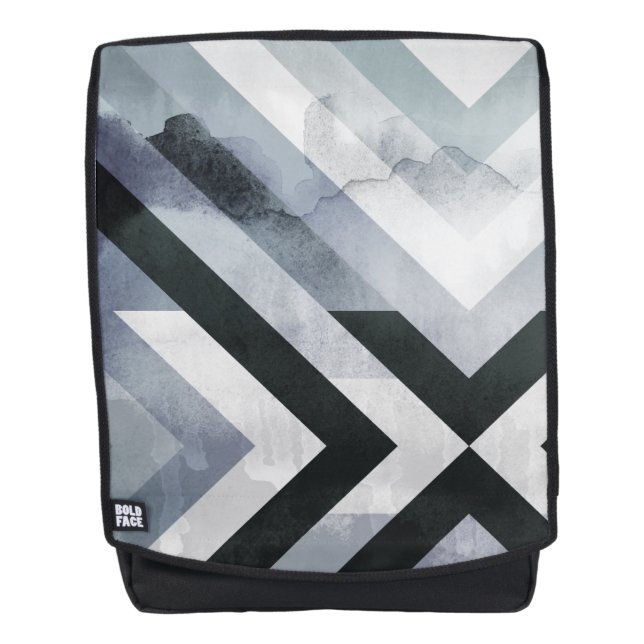 Mochila Diseño Gris Geométrico Grunge Moderno (Anverso)