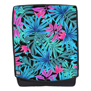 Mochila Diseño Tropical Azul y Rosa Floral