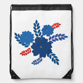 Mochila Diseño vectorial de flores azules simples