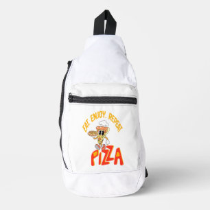 Mochila divertida con estampado gráfico blanco par