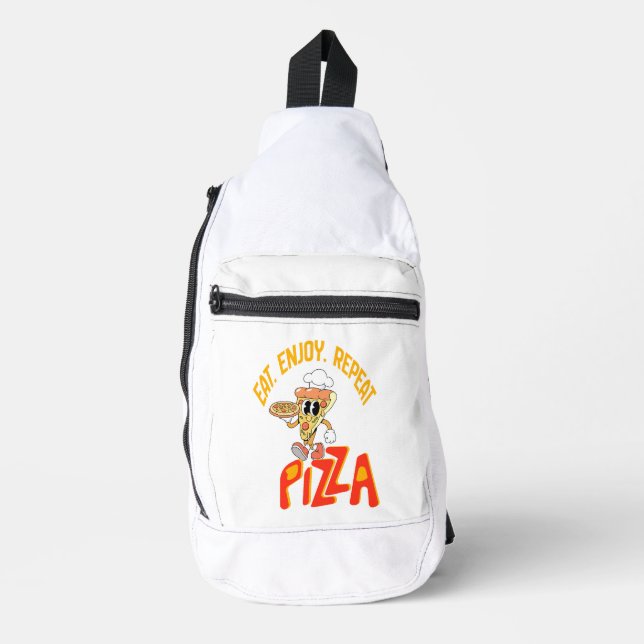 Mochila divertida con estampado gráfico blanco par (Anverso)