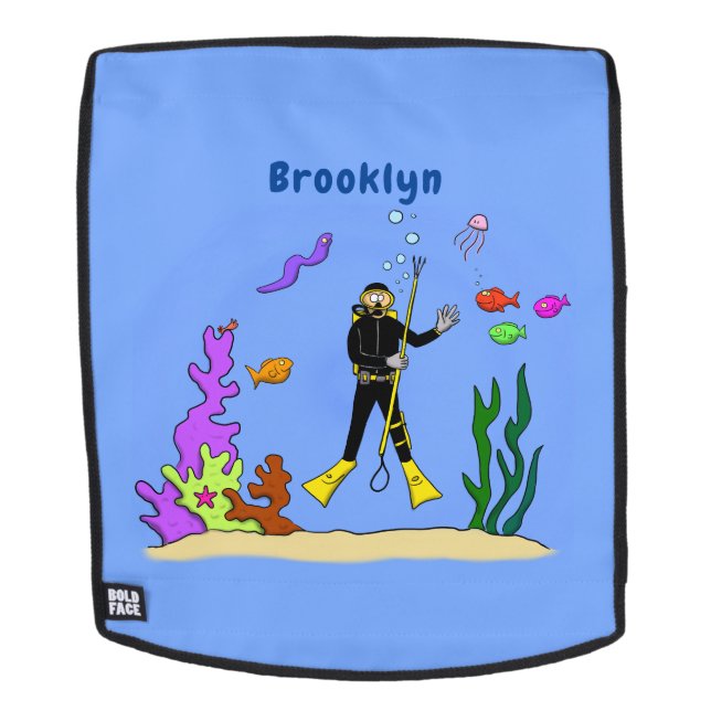 Mochila Divertido buceador de scuba y personalizado de cri (Cara extraíble)