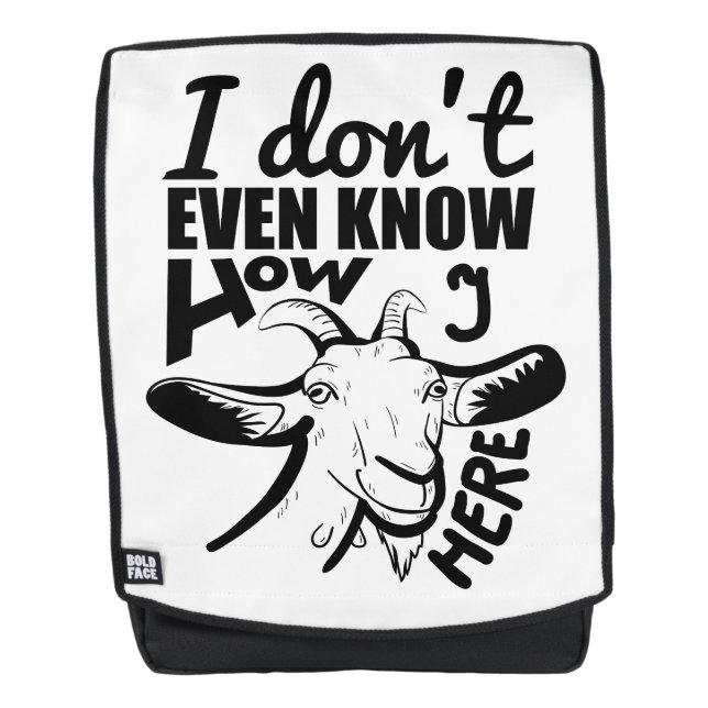 Mochila Divertido divertido Goat Pun Guay Diseño de texto  (Anverso)
