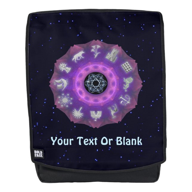 Mochila Doce tribus fractales (Anverso)