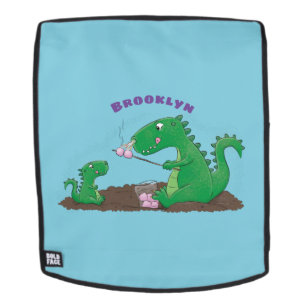 Mochila dragones cortos asando malvaviscos personalizado