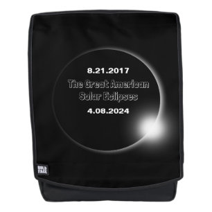 Mochila Eclipse solar de doble fecha 2024 y 2017
