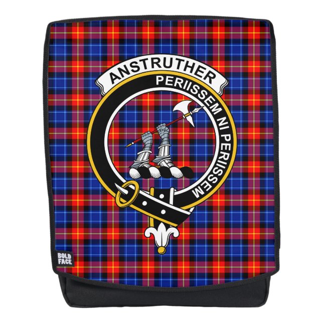 Mochila El Escudo de Anstruther Clan Tartán Plaid (Anverso)