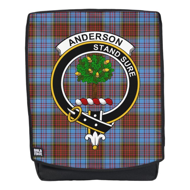 Mochila El Escudo de Clan Moderno de Anderson, Tartan Plai (Anverso)
