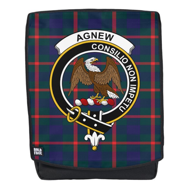Mochila El Escudo del Clan Agnew Tartan Plaid (Anverso)