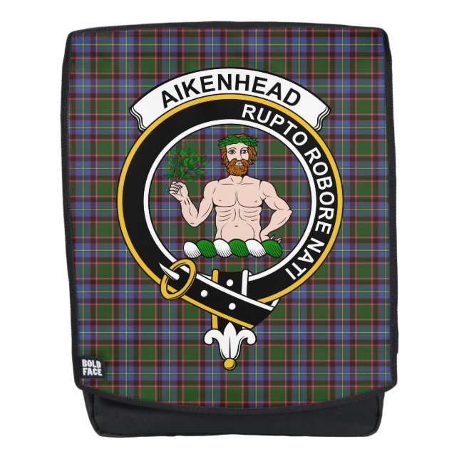 Mochila El Escudo del Clan Aikenhead Tartan Plaid (Anverso)