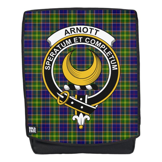 Mochila El Escudo del Clan Arnott Tartan Plaid (Anverso)