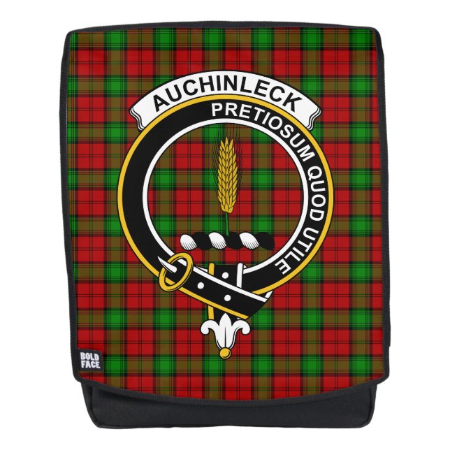 Mochila El Escudo del Clan Auchinleck Tartan Plaid (Anverso)