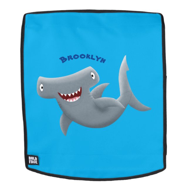 Mochila El gracioso tiburón martillo personalizado (Cara extraíble)
