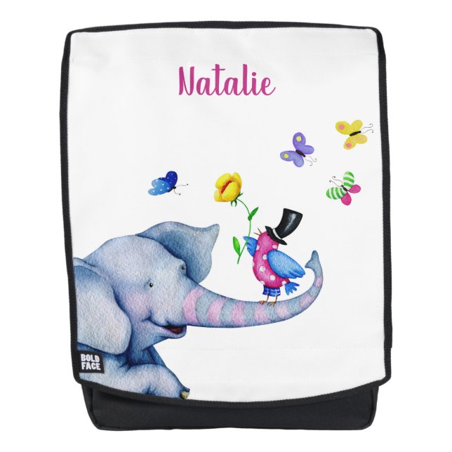 Mochila Elefante Bebé Y Ave (Anverso)