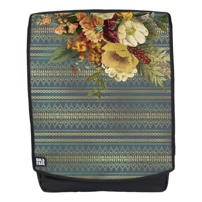 Mochila Elegancia Oscura Floral (Anverso)