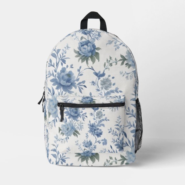 Mochila elegante Chinoiserie Blue Toile (Anverso)