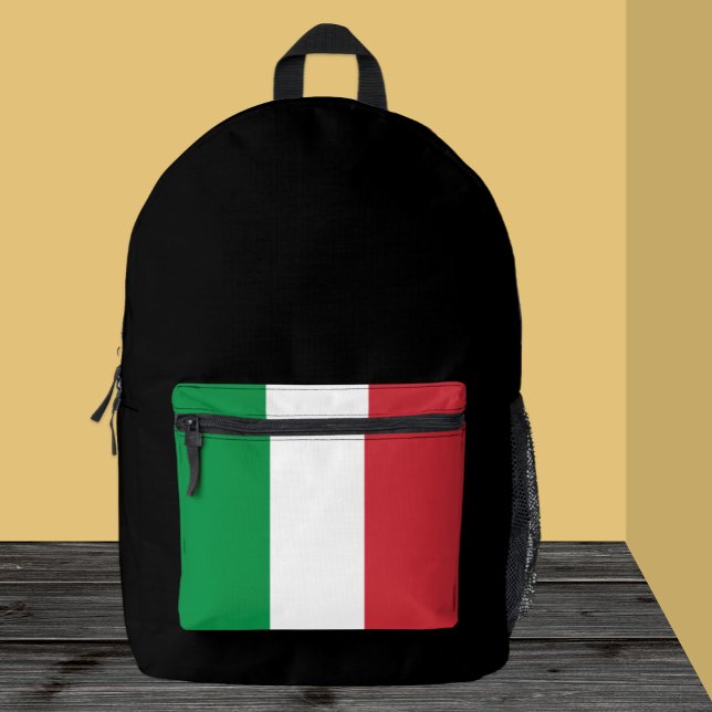 Mochila elegante de Italia, negra, bandera italian (Subido por el creador)