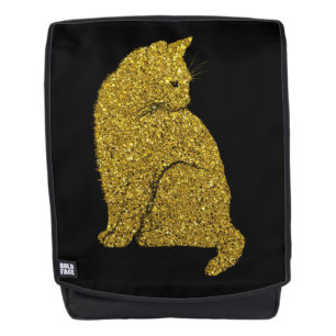 Mochila Elegante felino dorado felino línea dorada