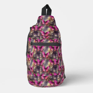 Mochila elegante mariposa brillante