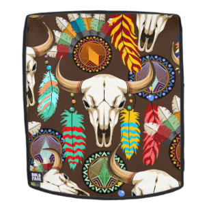 Mochila Emblema de cráneo de búfalo nativo americano