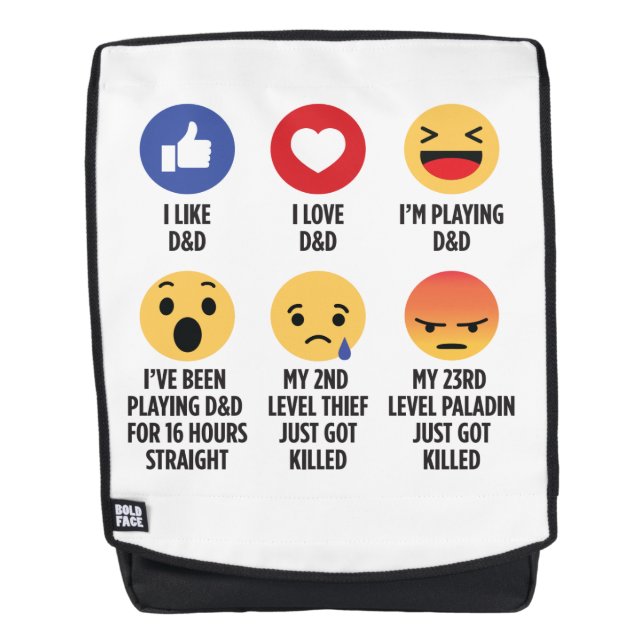 Mochila Emojis de D&D (Anverso)