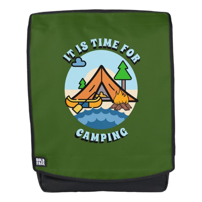 Mochila Es hora de camping personalizado (Anverso)