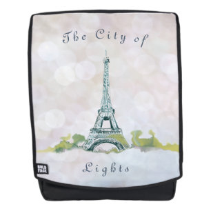 Mochila Esbozo de tinta de la Torre Eiffel de París  La ci